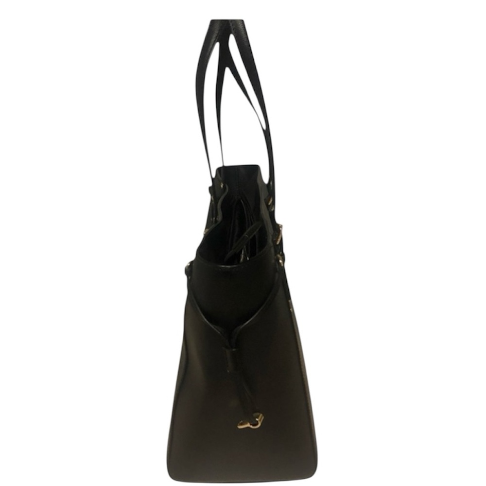 Michael Kors Voyager Large Saffiano Leather Laptop Tote Black Gold NWT - Picture 4 of 9